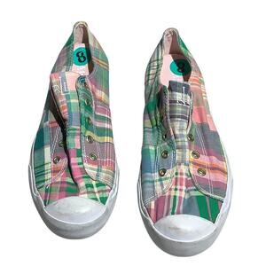 Ralph Lauren Plaid Slip-On Sneakers Women’s Size 8 — Canvas, Casual, Preppy